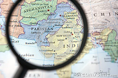 Pakistan on a map Stock Photo