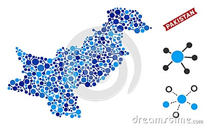 Pakistan Map Links Mosaic Vector Illustration