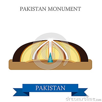 Pakistan Monument Islamabad vector attraction travel landmark Vector Illustration