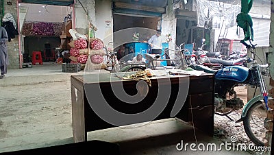 pakistani people in small market place Editorial Stock Photo