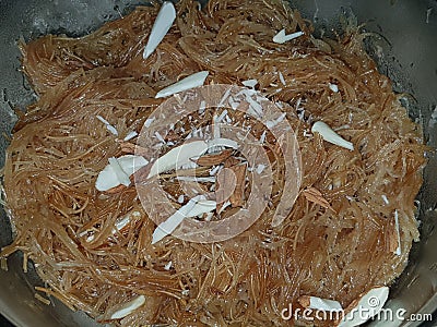 Pakistani sweet dish with almond food photography Stock Photo