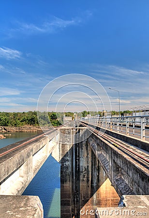 Pakmun Dam Landscape Stock Photo