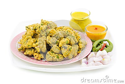 Pakora or Bhajiya Stock Photo