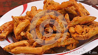 Pakora Spicy Chips Potato Stock Photo