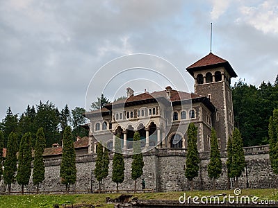Cantacuzino Castle from Busteni Stock Photo