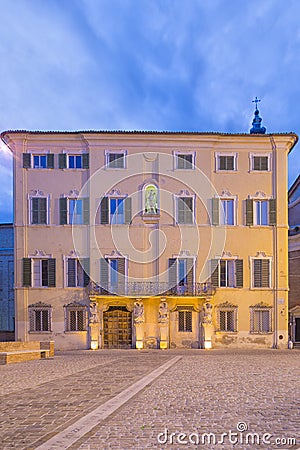 The Palace Bellani - historical center of Jesi Italy 2014 July 22 Editorial Stock Photo