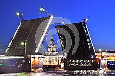 Palace Bridge St Petersburg Stock Photo