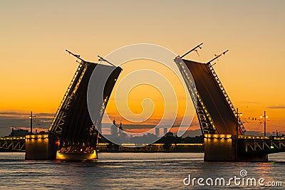 Palace Bridge in St. Petersburg, Russia Stock Photo