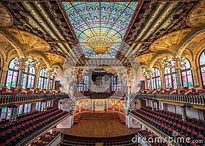 Palace of Catalan Music interior Stock Photo