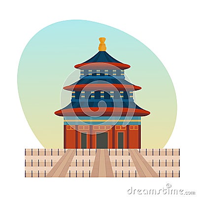 Palace complex of chinese emperors is imperial palace forbidden city . Vector Illustration