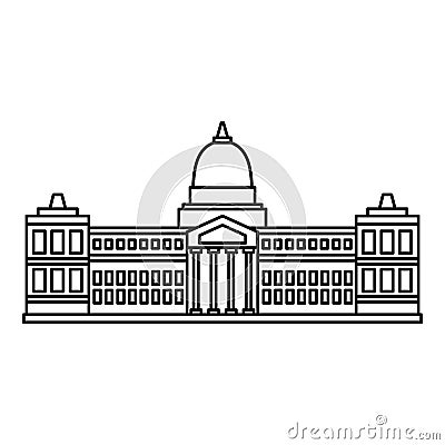 Palace of Congress, Buenos icon, outline style Vector Illustration