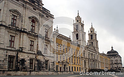 Palace-Convent of Mafra, built in 18th cen. in Baroque and Neoclassical styles, Mafra, Portugal Stock Photo