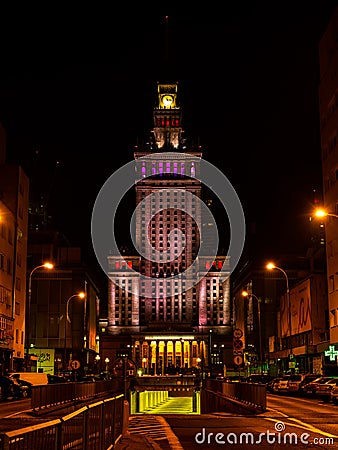 Palace of Culture in the center of Warsaw Editorial Stock Photo