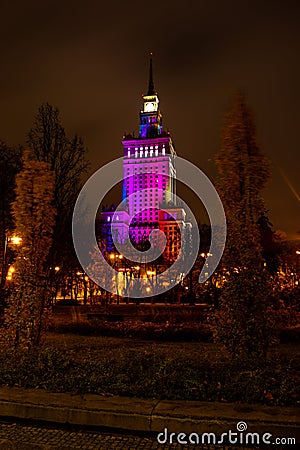 Palace of Culture in the center of Warsaw Editorial Stock Photo