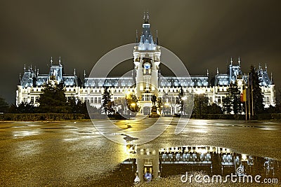 The Palace of Culture architecture by night Editorial Stock Photo