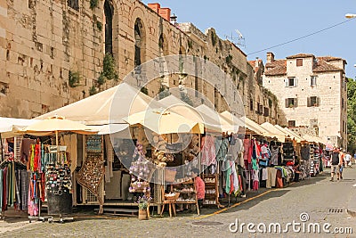 Palace of the Emperor Diocletian.Eastern wall.Split. Croatia Editorial Stock Photo