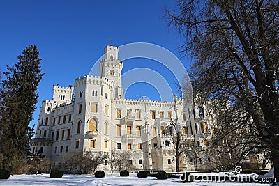 Palace Hluboka with park Stock Photo