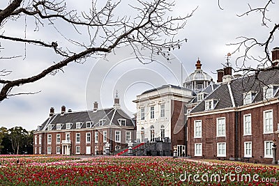 The Palace Huis Ten Bosch is located at Huis Ten Bosch theme park with Dutch landscape in Sasebo, Nagasaki, Japan. Editorial Stock Photo
