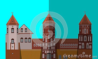 Palace icon. Flat image, front building Cartoon Illustration