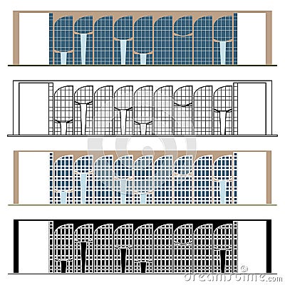 Palace of justice in Brasilia, Brazil Vector Illustration