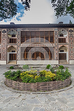 Palace of Khans Xan Sarayi at Sheki fortress, Azerbaij Stock Photo