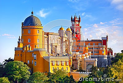 Palace of Pena in Sintra. Lisbon, Portugal. Stock Photo