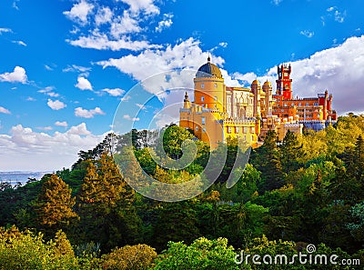 Palace of Pena in Sintra. Lisbon, Portugal. Stock Photo