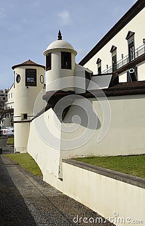Palace on seafront of Funchal, Madeira, Portugal Editorial Stock Photo