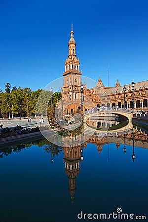 Palace at Spanish Square in Sevilla Spain Stock Photo