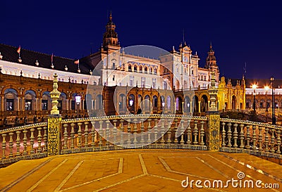 Palace at Spanish Square in Sevilla Spain Stock Photo