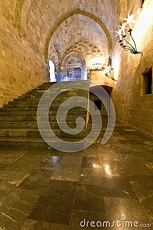 Palace of st John knights at Rhodes Stock Photo