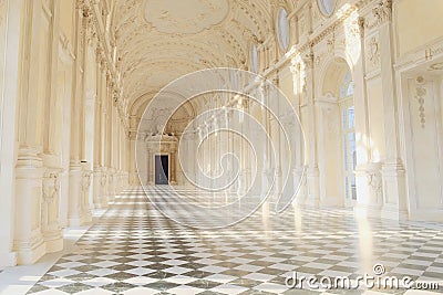 The Palace of Venaria Reale interior. Royal residence near Turin. Editorial Stock Photo