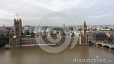 The Palace of Westminster. View from my Tower Crane Stock Photo