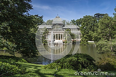 Palacio de Cristal del Retiro - The Glass Palace in Madrid Stock Photo