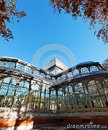 Palacio de Cristal, Madrid, Spain. Editorial Stock Photo