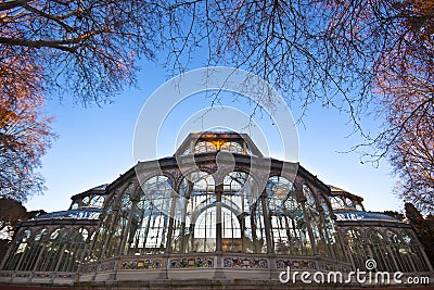 Palacio de Cristal in Retiro city park, Madrid Stock Photo