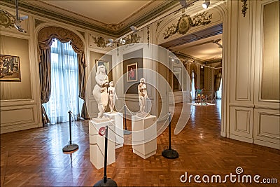 Palacio Ferreyra - Evita Fine Arts Museum Museo Superior de Bellas Artes Evita Interior - Cordoba, Argentina Editorial Stock Photo