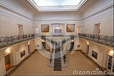 Palacio Ferreyra - Evita Fine Arts Museum Museo Superior de Bellas Artes Evita Interior - Cordoba, Argentina Editorial Stock Photo