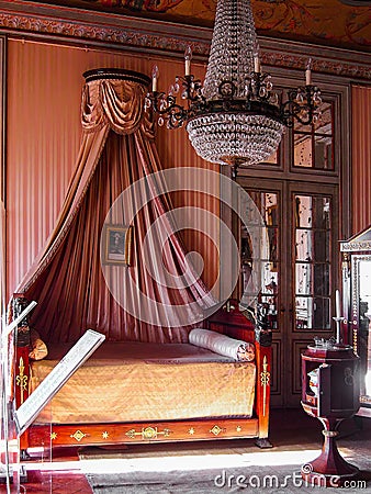 Palacio Nacional de Queluz National Palace. Princess Maria Francisca Benedita bedroom. Editorial Stock Photo