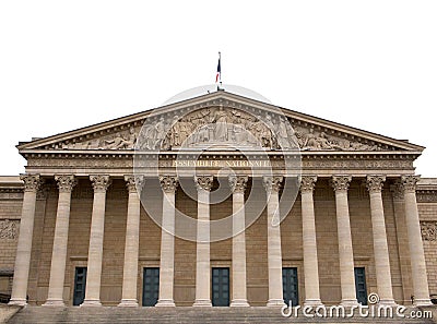 The Palais Bourbon, the meeting place of the National Assembly, Paris, France Editorial Stock Photo
