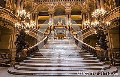 The Palais Garnier, Opera of Paris, interiors and details Editorial Stock Photo