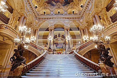 The Palais Garnier, Opera of Paris, interiors and details Editorial Stock Photo
