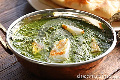 Palak paneer , spinach and cheese curry , indian f Stock Photo