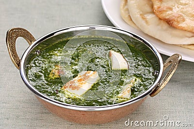 Palak paneer , spinach and cheese curry , indian f Stock Photo