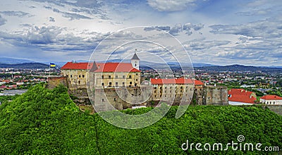 Palanok Castle Castle in Transcarpathia. Stock Photo