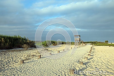 Palapa Viewing Hut - San Jose Del Cabo Estuary / Lagoon north of Cabo San Lucas Baja Mexico Stock Photo