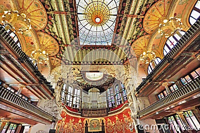 The Palau de la Musica Catalana, Barcelona, Spain, Europe Editorial Stock Photo