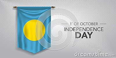 Palau independence day greeting card, banner, vector illustration Vector Illustration