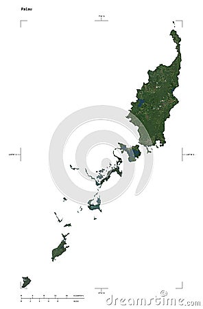 Palau shape on white. High-res satellite Stock Photo