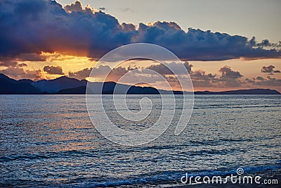 Palawan Philippines Seascapes Sunset Stock Photo